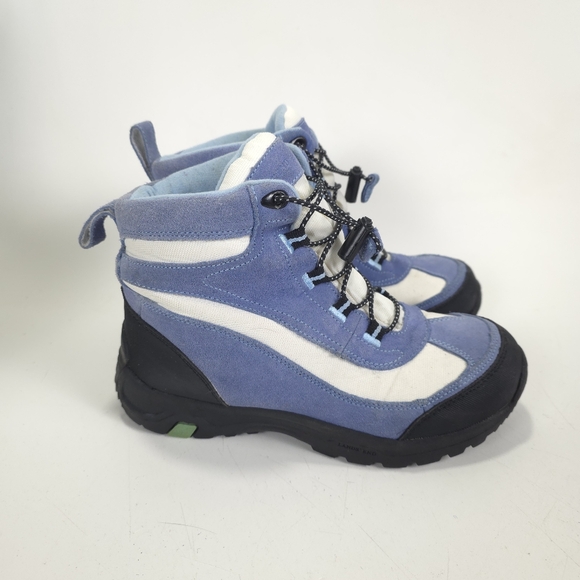 Lands’ End Frostline Hiker Boots Women’s Blue White Size 6.5 Leather Suede Shoes - Picture 4 of 12